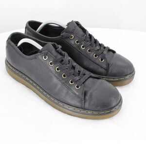 Dr. Martens Mens Farrell Matte Black Leather Lace-Up Shoes Chunky Sole Size 11